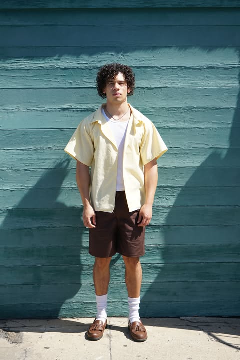 Chocolate Twill Pleated Shorts