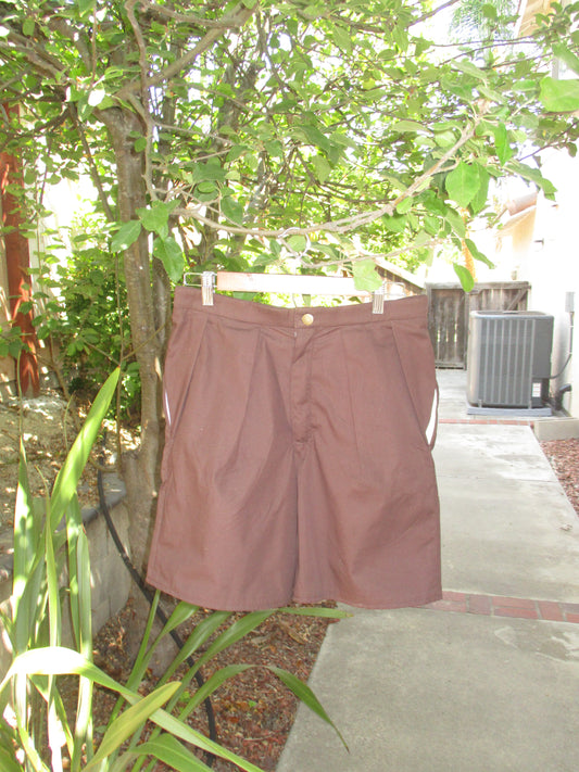 Chocolate Twill Pleated Shorts